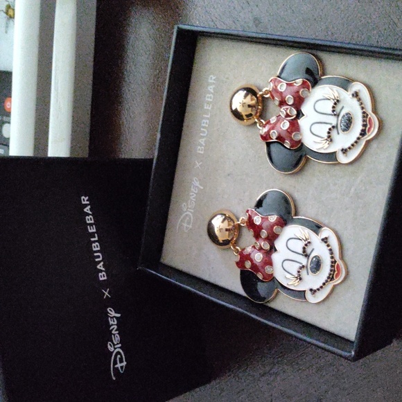 BaubleBar Jewelry - BaubleBar Disney Minnie Mouse Drop Earrings - Black, White, Red, Gold